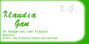 klaudia gan business card